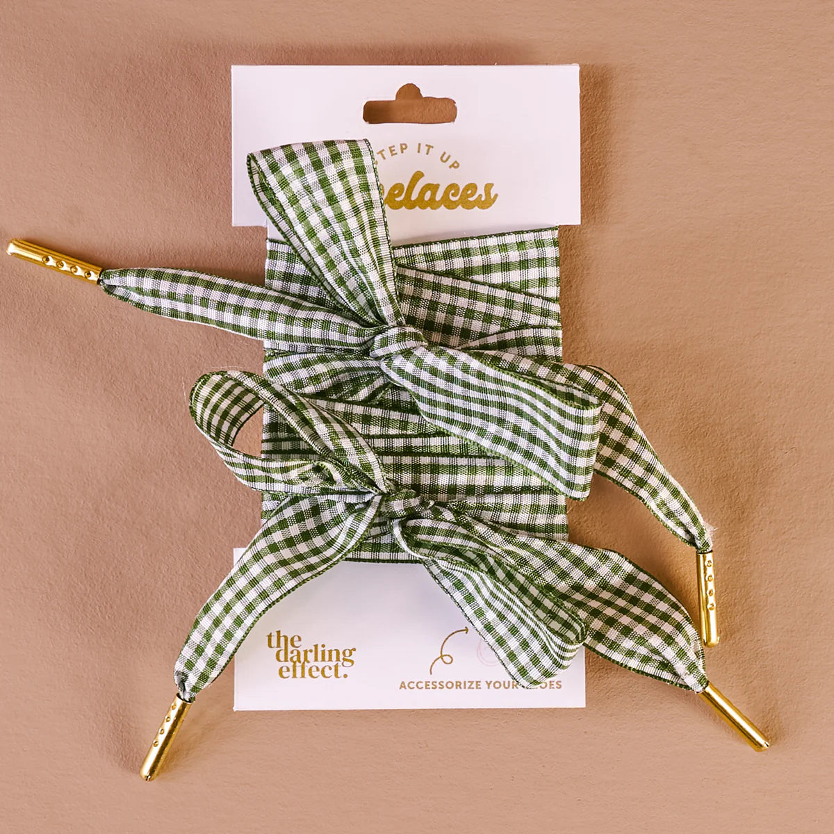 Gingham Green Step It Up Shoelaces | Boutique Sneaker Laces