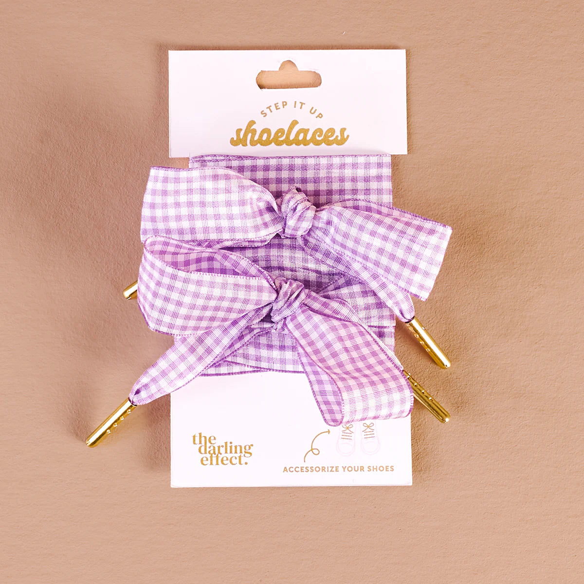 Gingham Step It Up Shoelaces – Purple | Boutique Sneaker Laces
