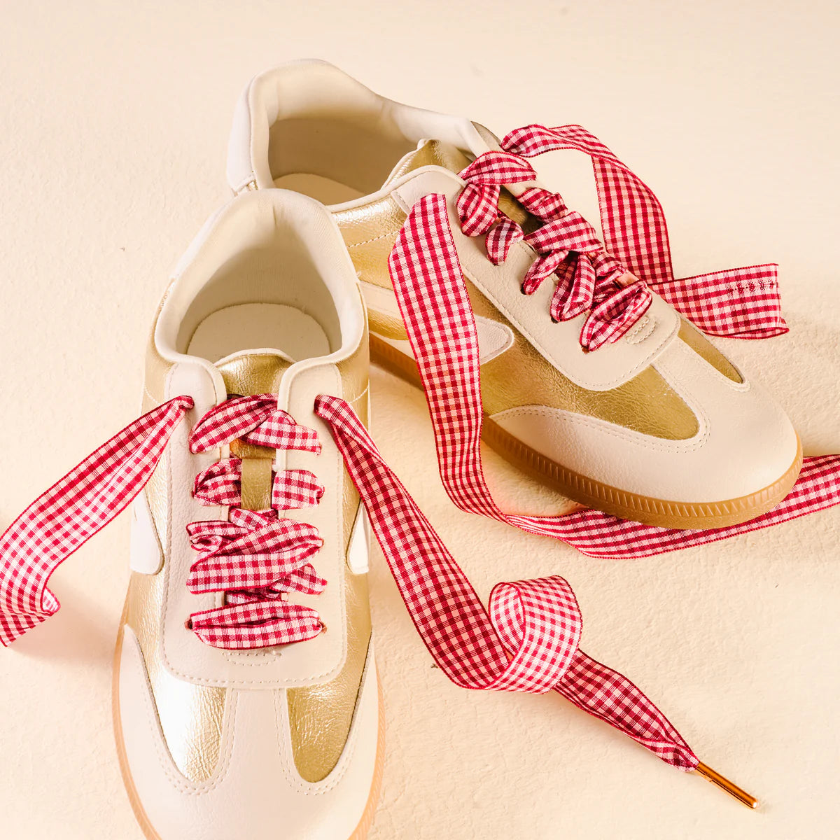 Gingham Red Step It Up Shoelaces | Boutique Sneaker Laces