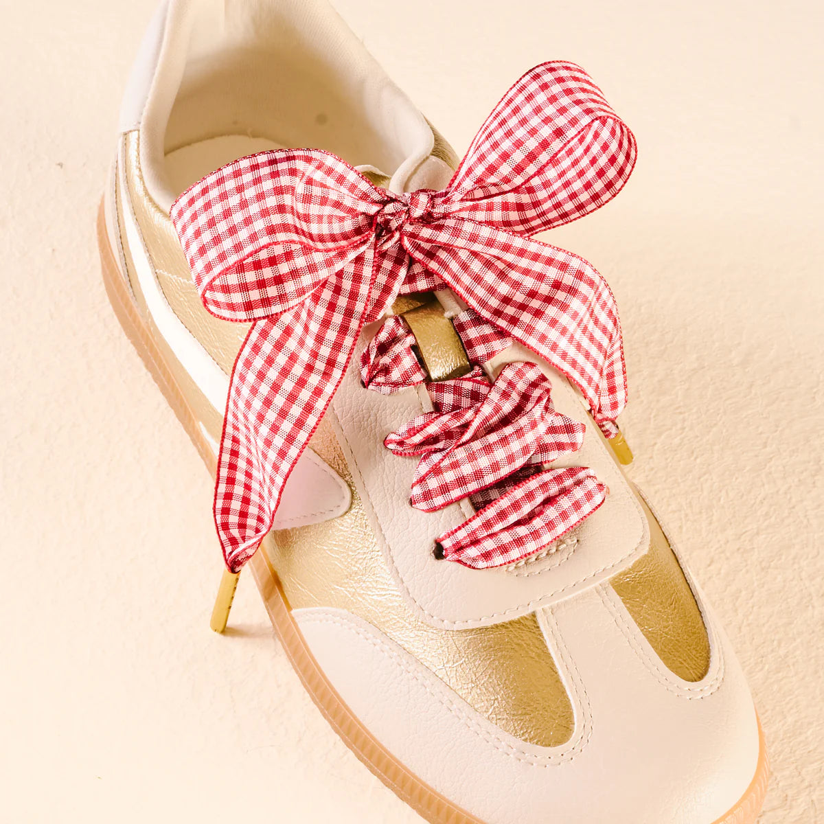 Gingham Red Step It Up Shoelaces | Boutique Sneaker Laces