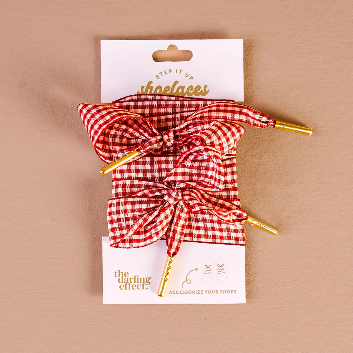 Gingham Red Step It Up Shoelaces | Boutique Sneaker Laces