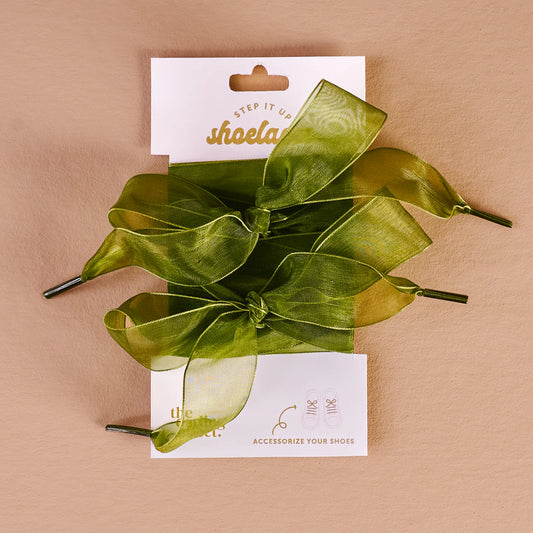 Sheer Green Step It Up Shoelaces | Boutique Sneaker Laces