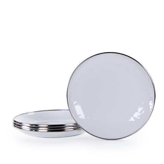 White Solid Appetizer Plates - Set of 4