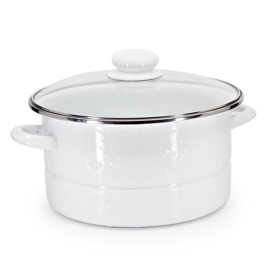 White Solid 6 Qt Stock Pot
