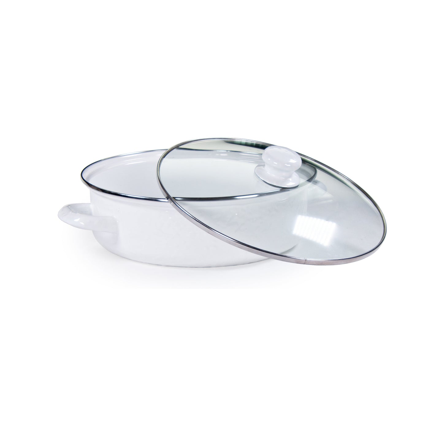 White Solid Small Saute Pan