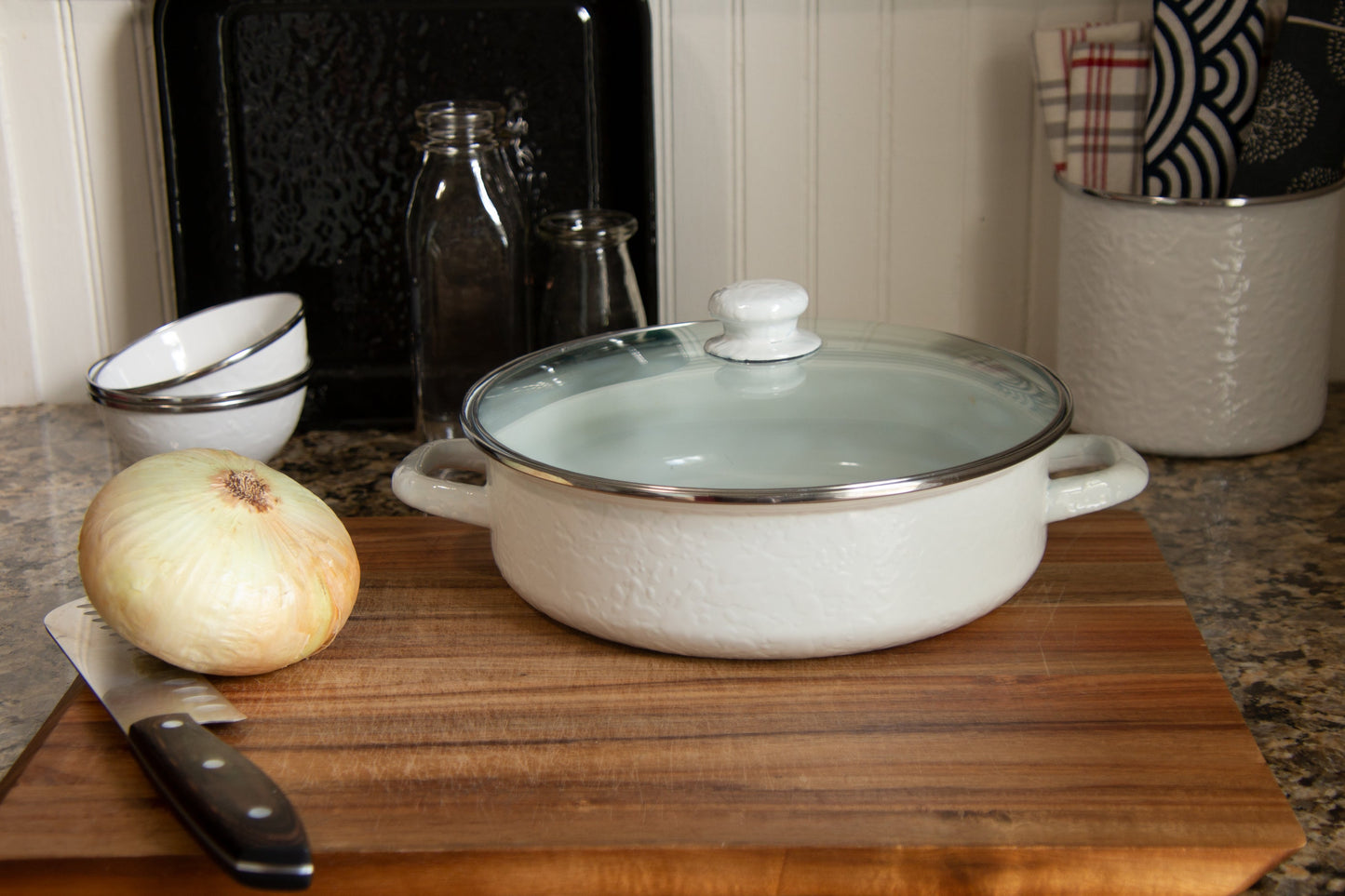 White Solid Small Saute Pan