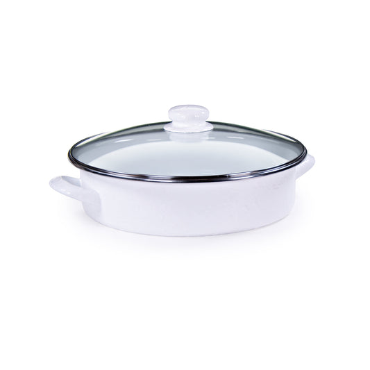 White Solid Large Saute Pan