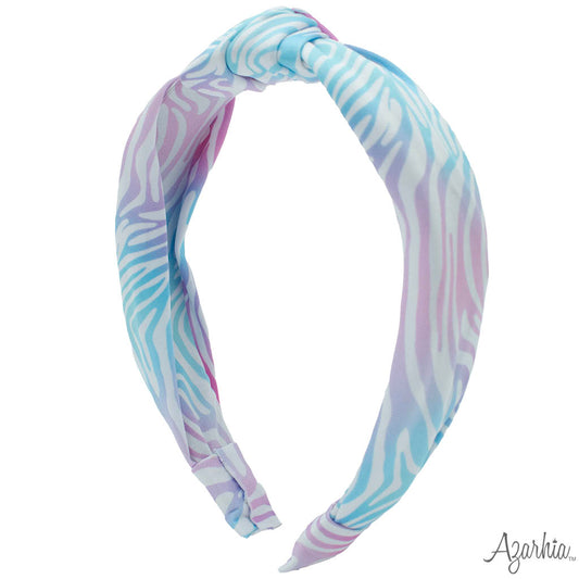Watercolor Zebra Top Knot Headband