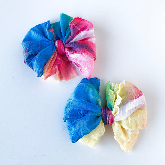 Watercolor Tie Dye Ruffle Clip