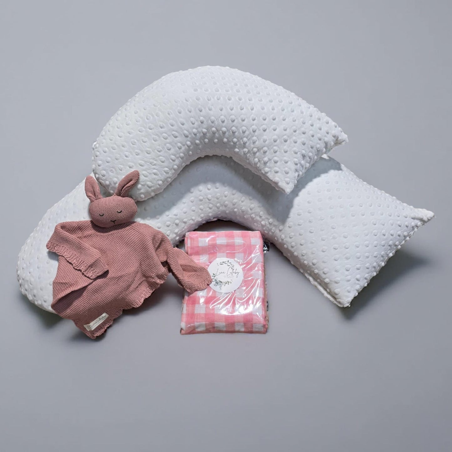 Baby Essentials Gift Set #5 - Large Bundle (Ivory Dot) | Award-Winning Nursing Pillow Kit