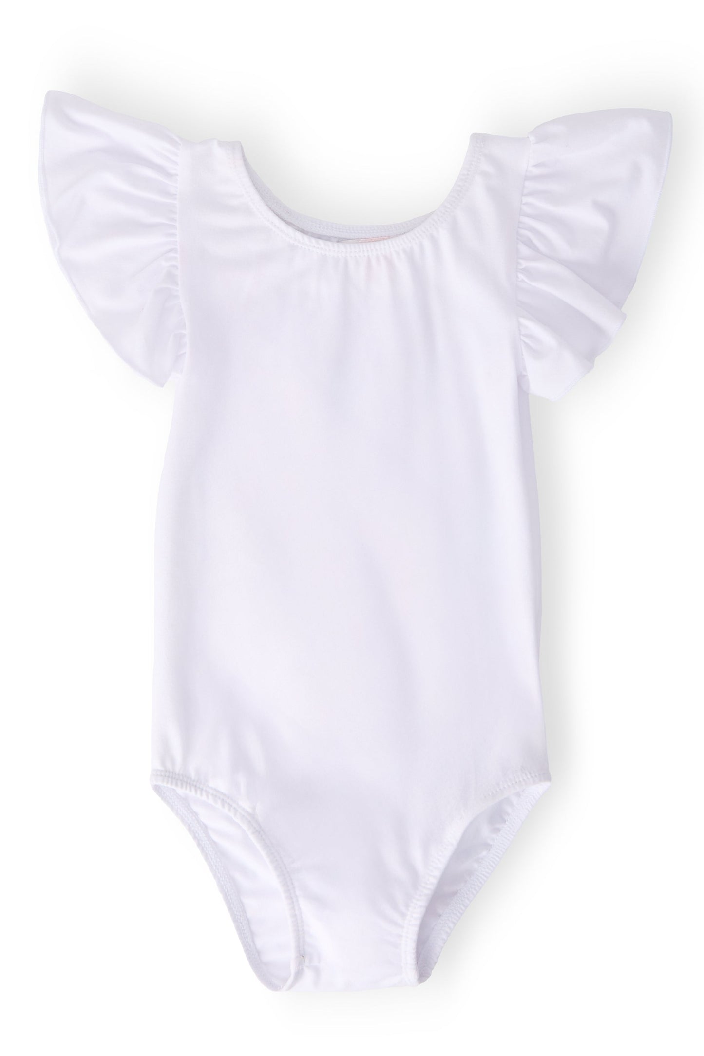 White S/S Flutter Sleeve Leotard