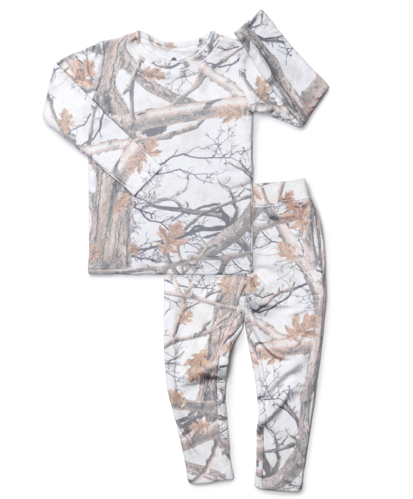 Plush White Tree Camo Two-Piece Set