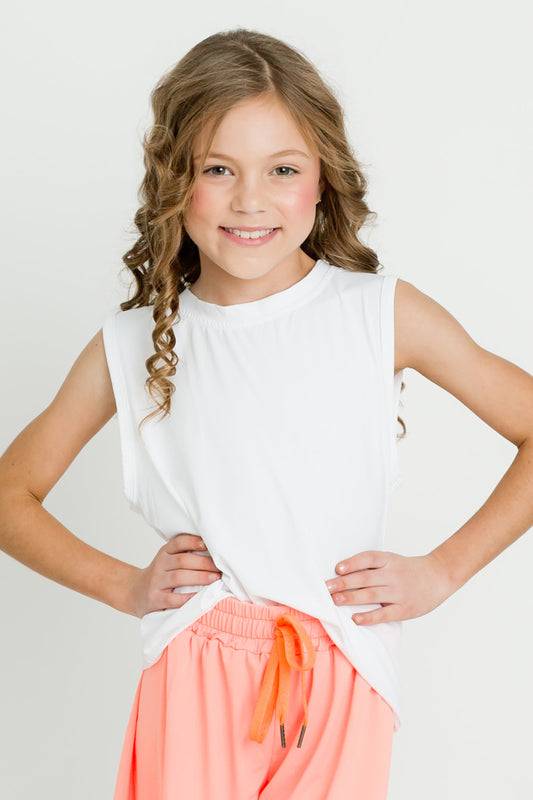 White High Low Kid Top