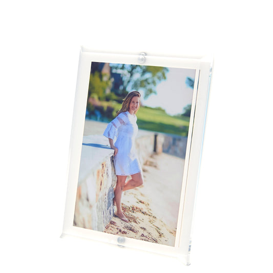 White Acrylic 4" x 6" Beveled Frame