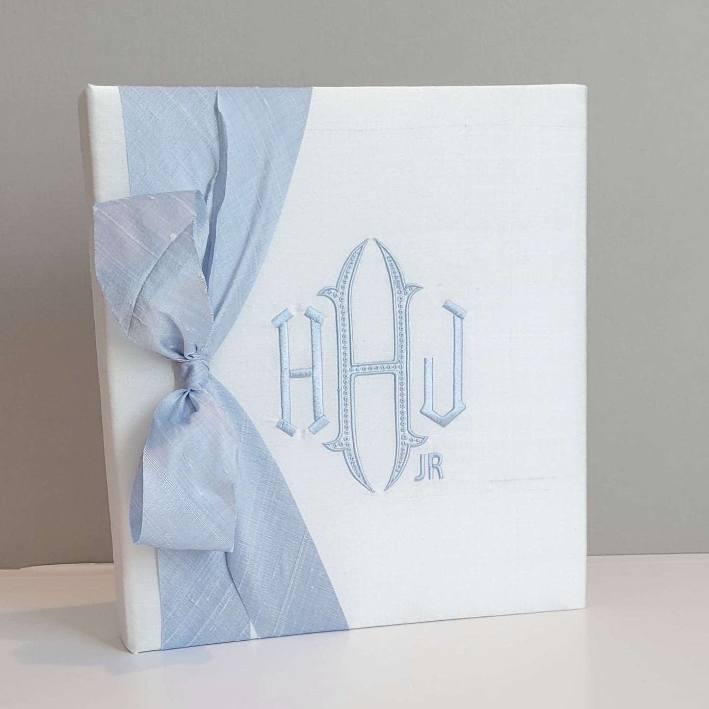 Baby Memory Book - White Silk (w/ SILK Bow)