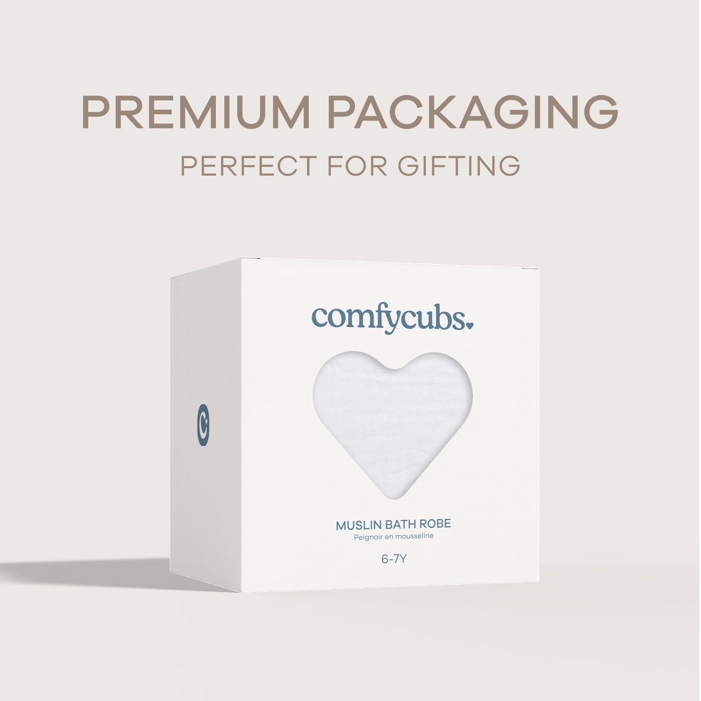 Muslin Bath Robe for Kids in White