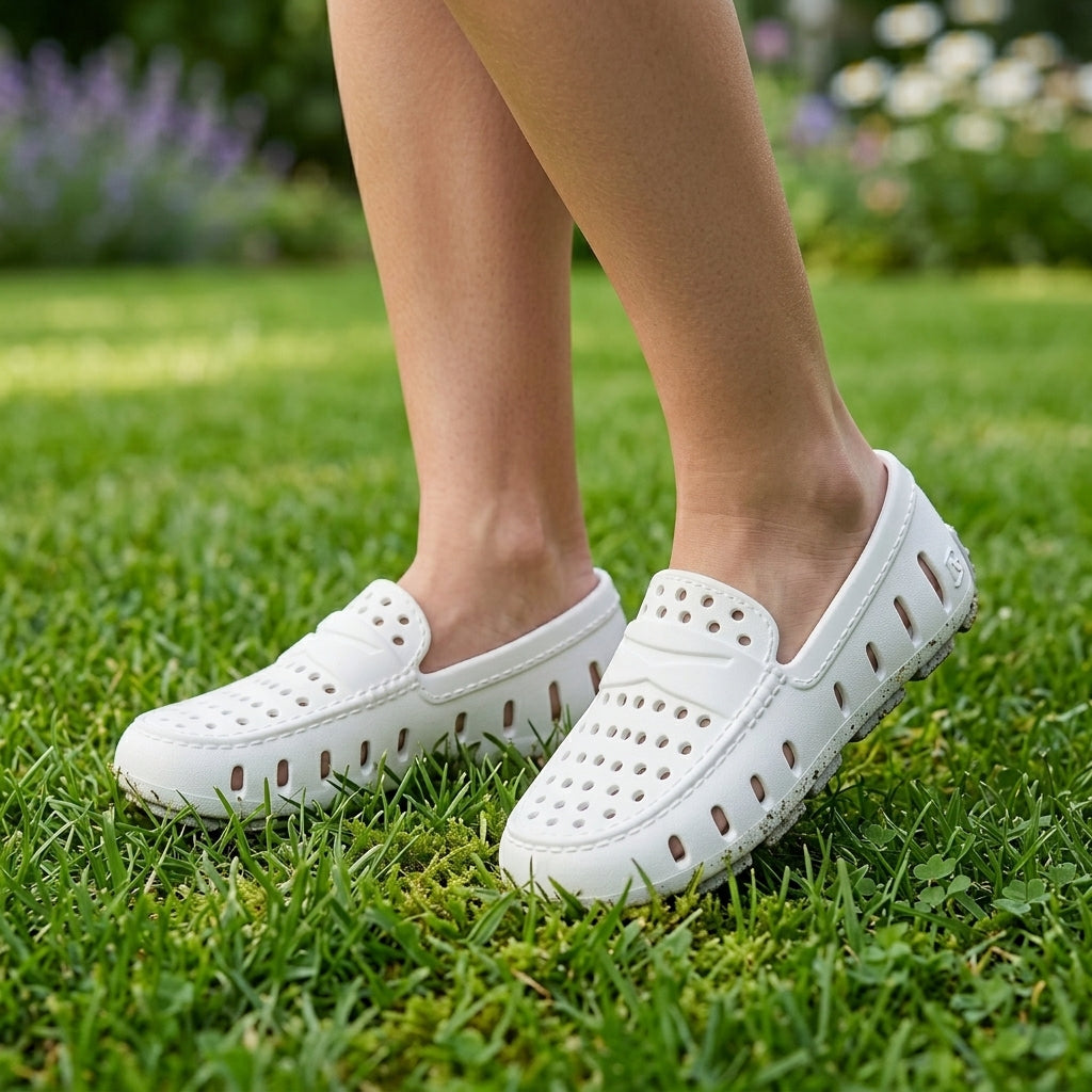 Kids Prodigy Bright White Harbor Mist Gray Loafers
