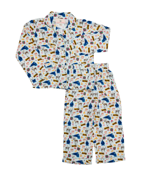 Smockingbird Polar Express Christmas Pajama Set – Kids Train Print PJs