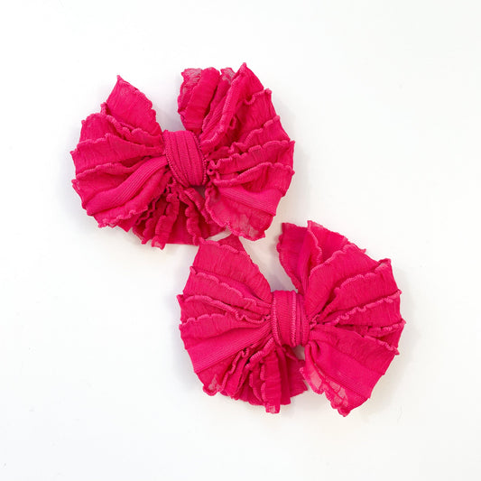 Wild Pink Mini Ruffle Clip