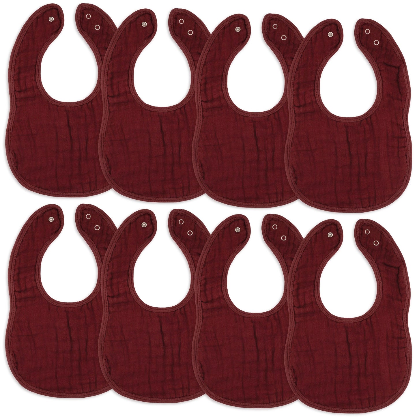 Muslin Bibs in Wine