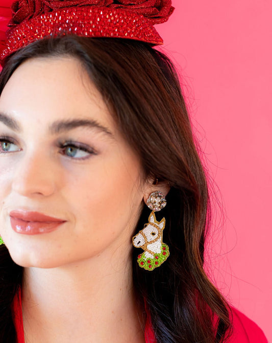 Derby Winner's Circle Horse Earrings