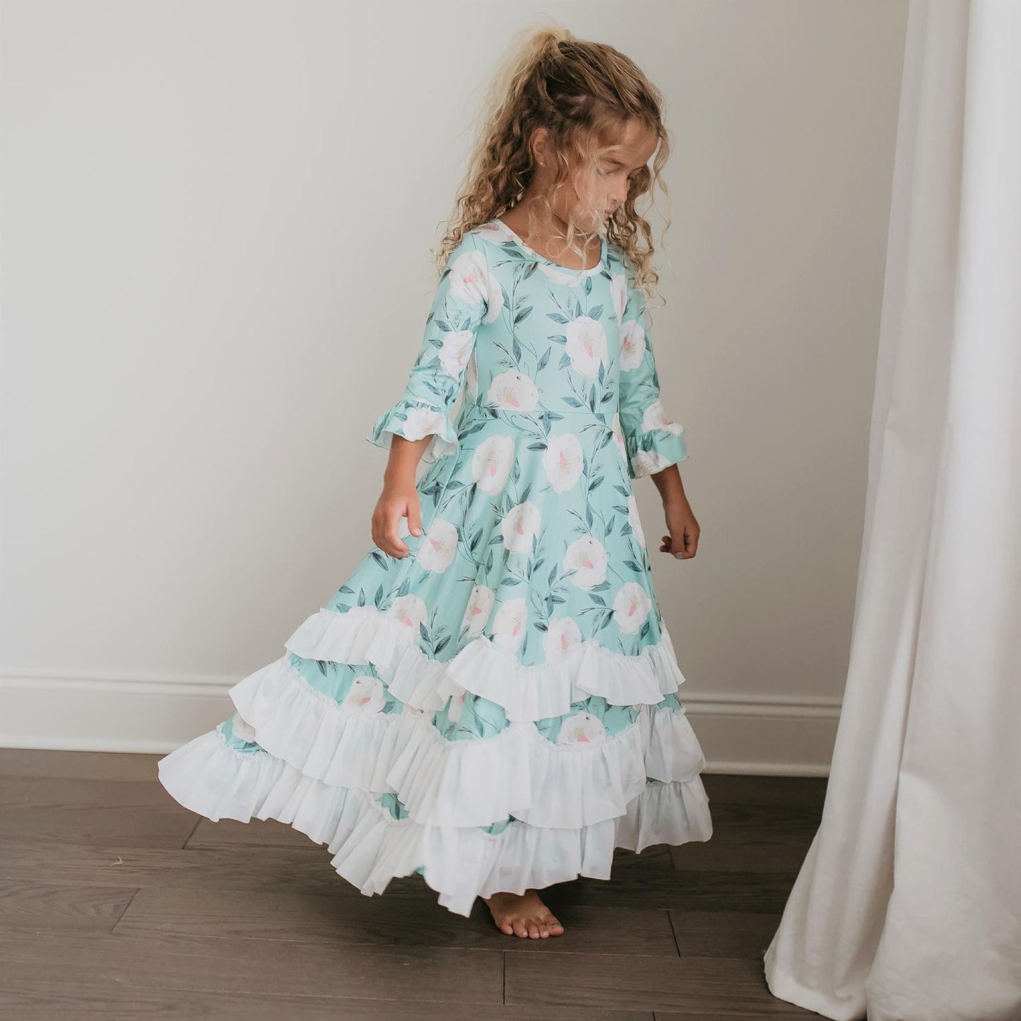 Winter Mint Ruffles Dress