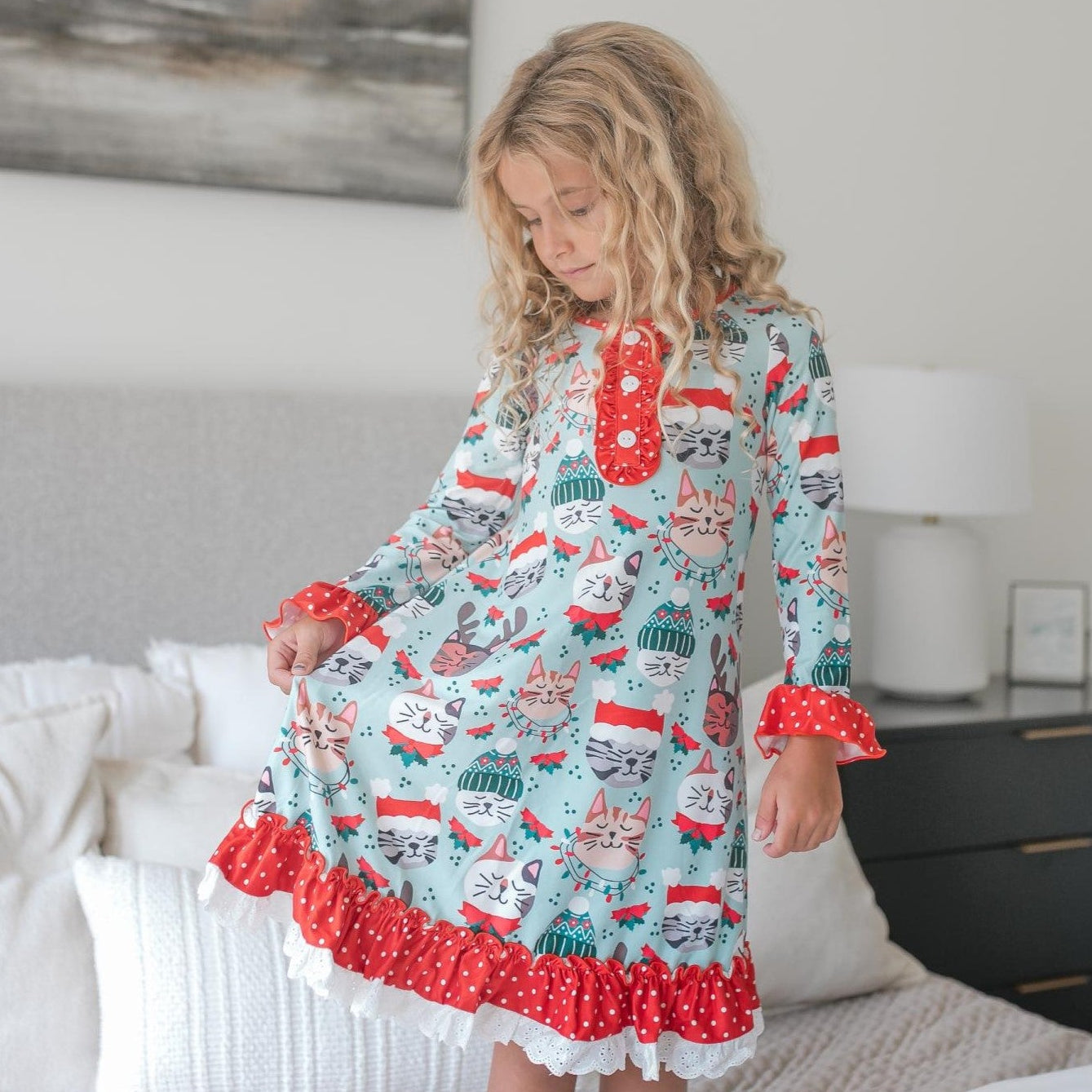 Christmas Cat Lounge Play Gown