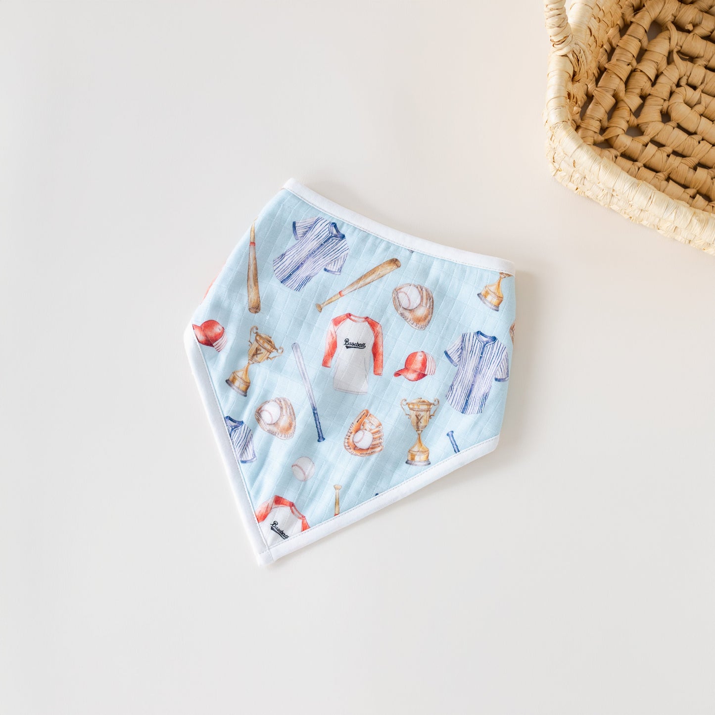 Let's Play Ball Organic Muslin Bib (Pre-Order Arriving Spring 2026)
