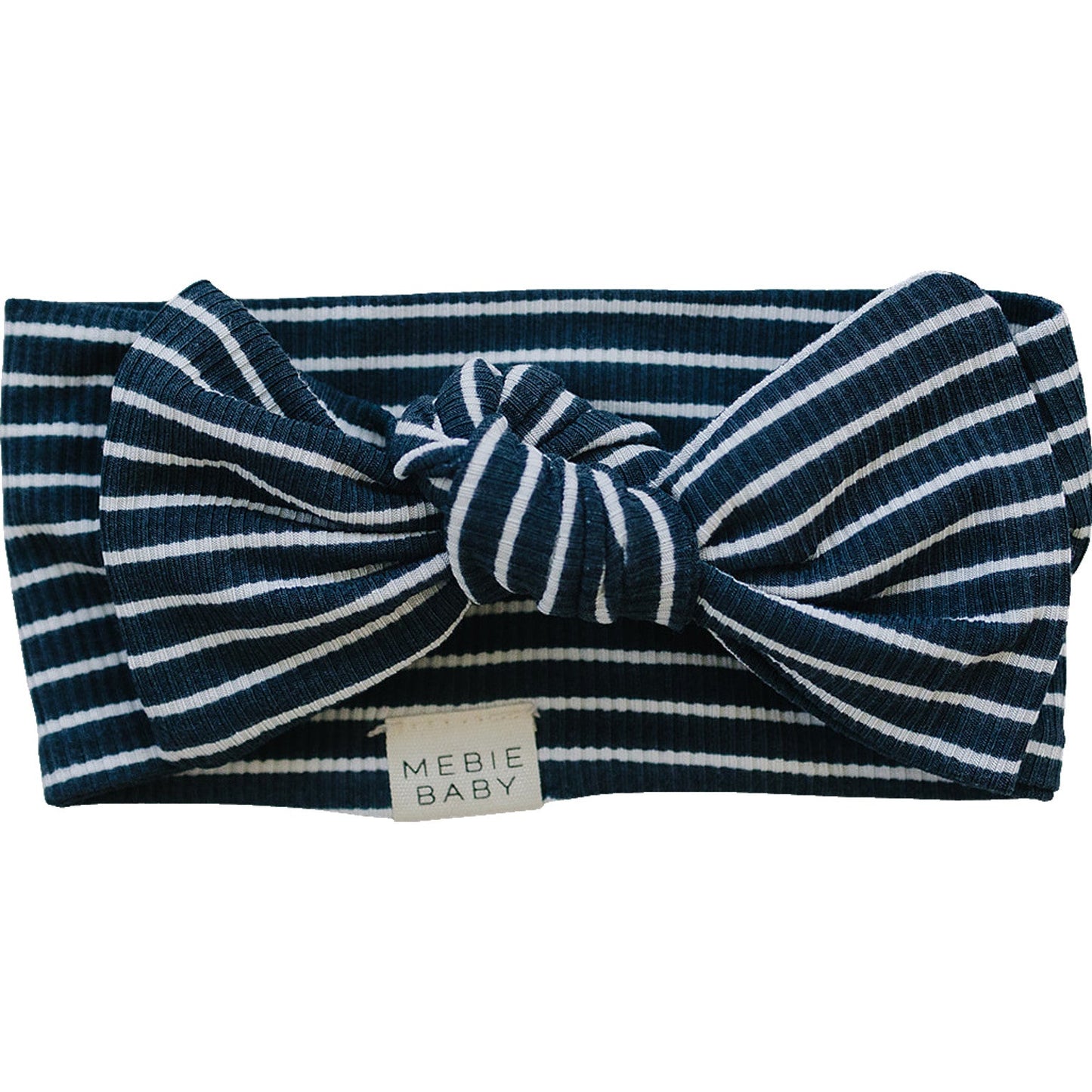 Navy Stripes Ribbed Bamboo Head Wrap