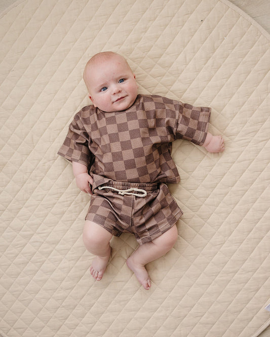 Shorts Set | Espresso Checkered