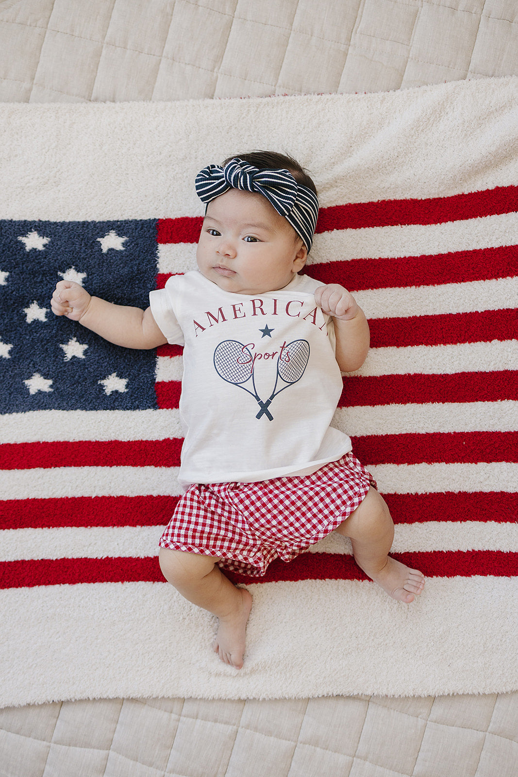 Navy Stripes Ribbed Bamboo Head Wrap