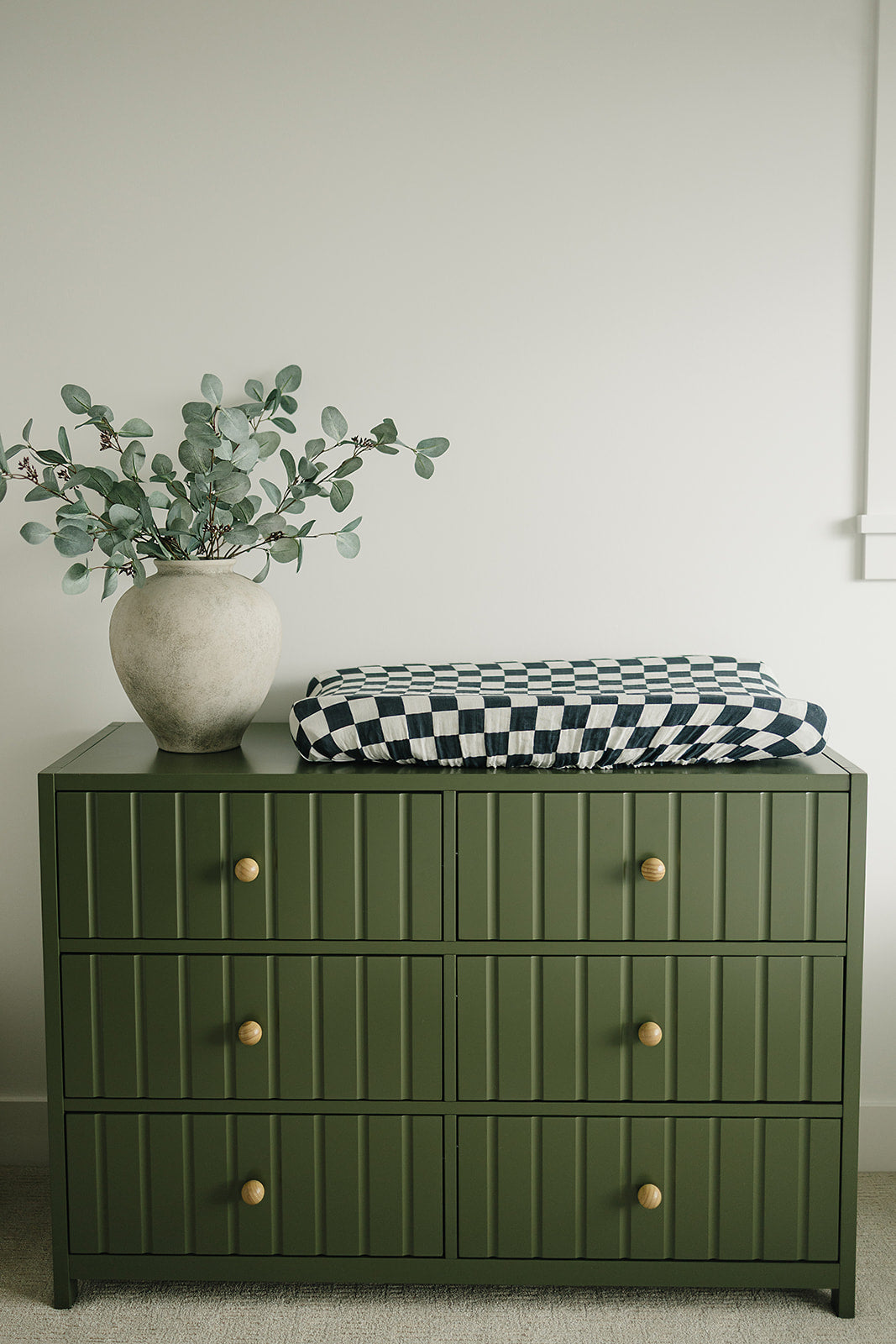 Charcoal Checkered Muslin Changing Pad Cover