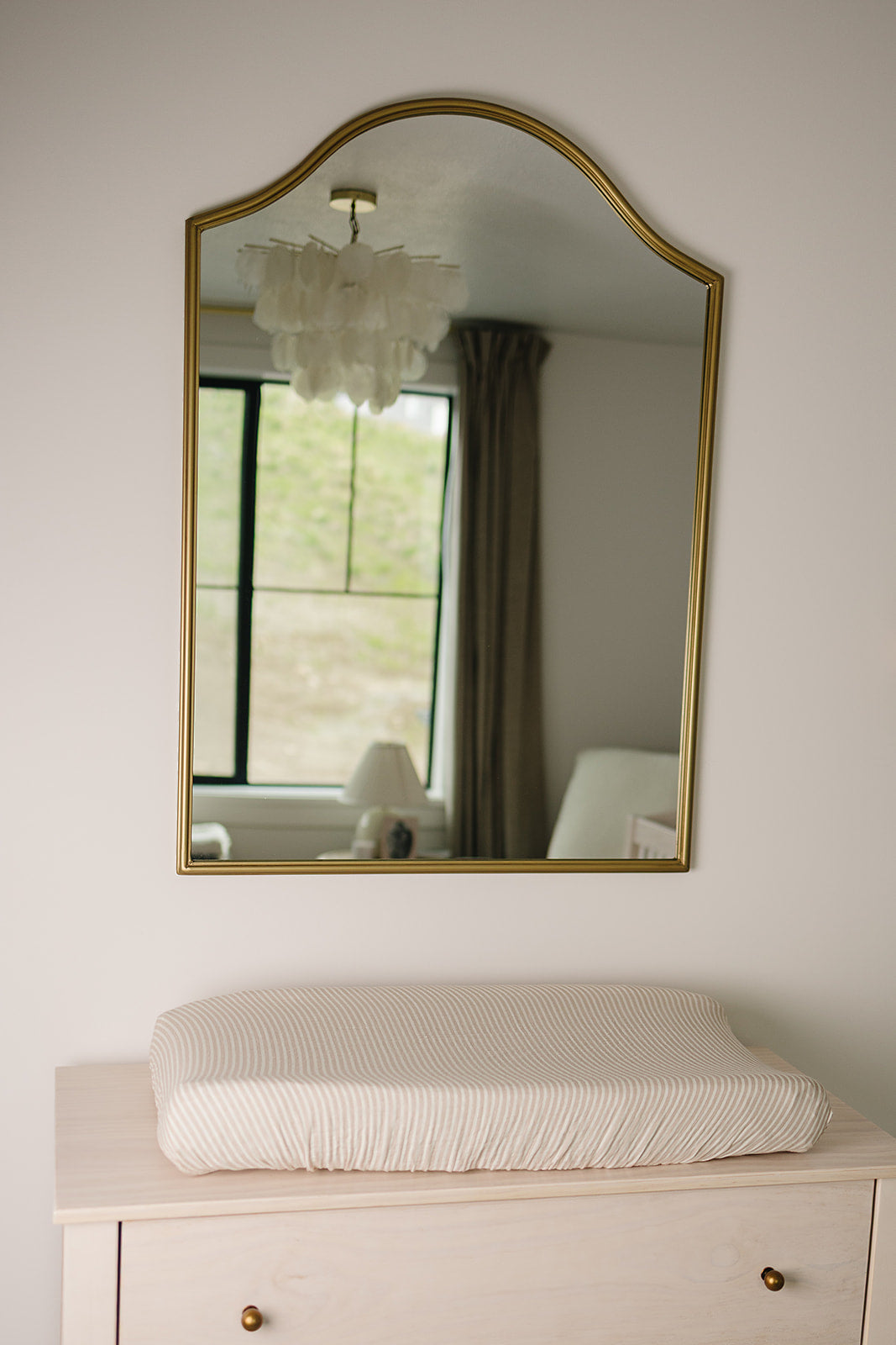 Taupe Stripe Muslin Changing Pad Cover