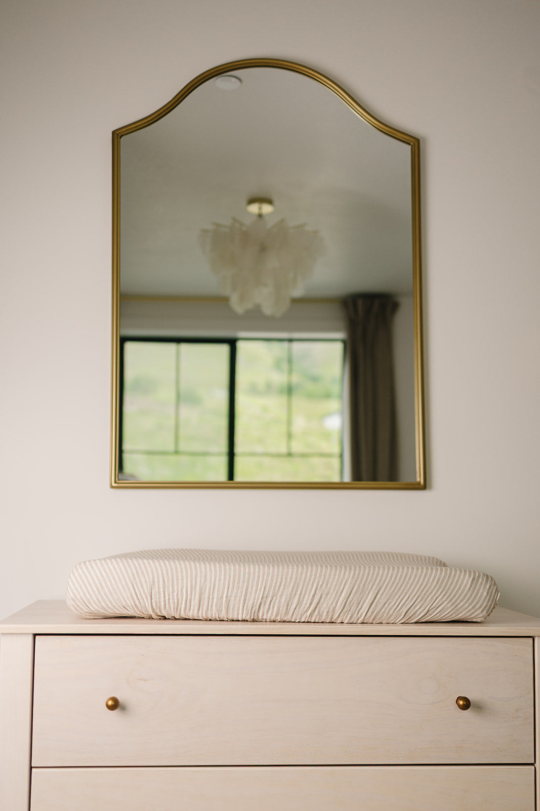 Taupe Stripe Muslin Changing Pad Cover