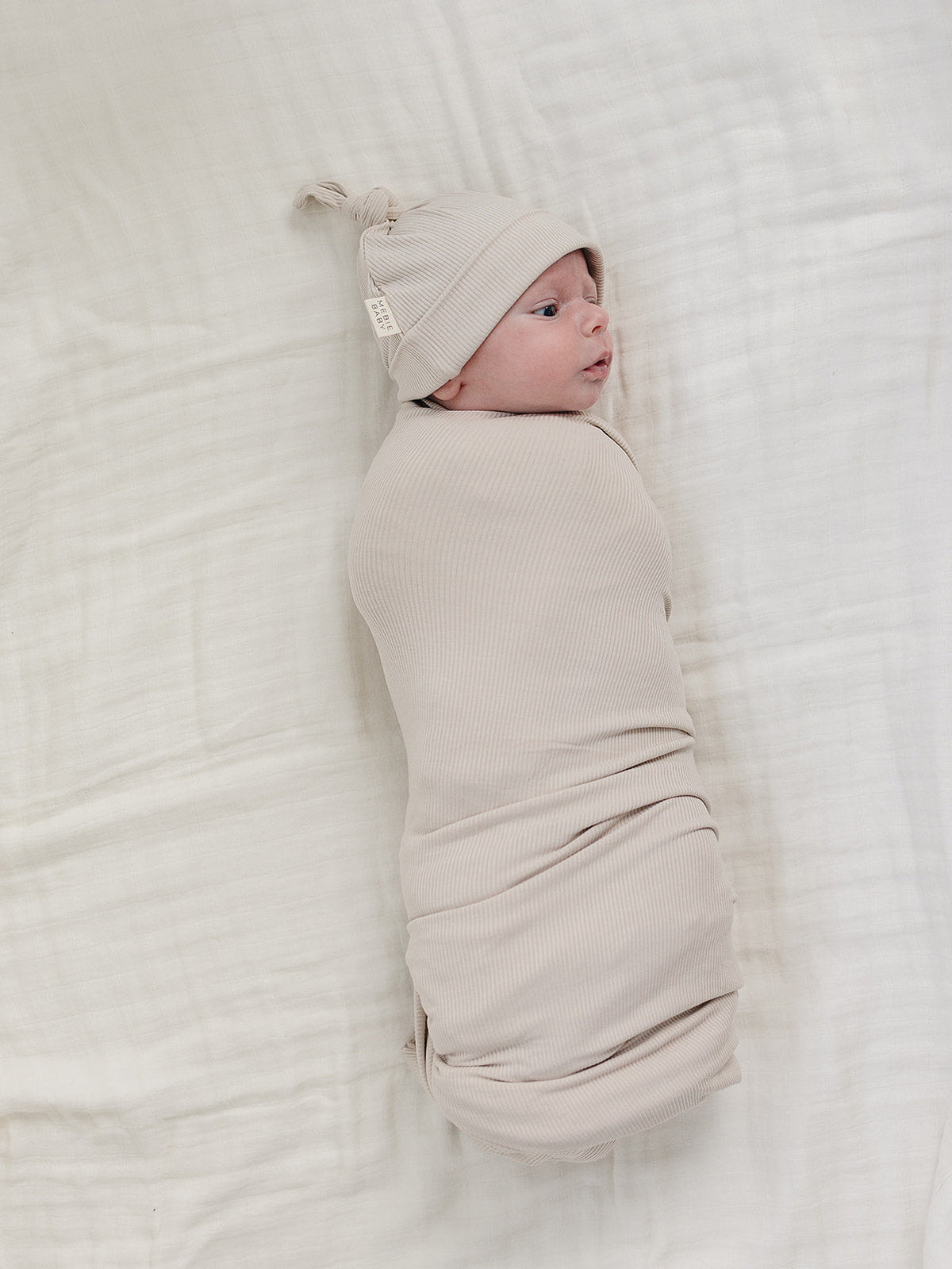 Taupe Ribbed Bamboo Stretch Swaddle