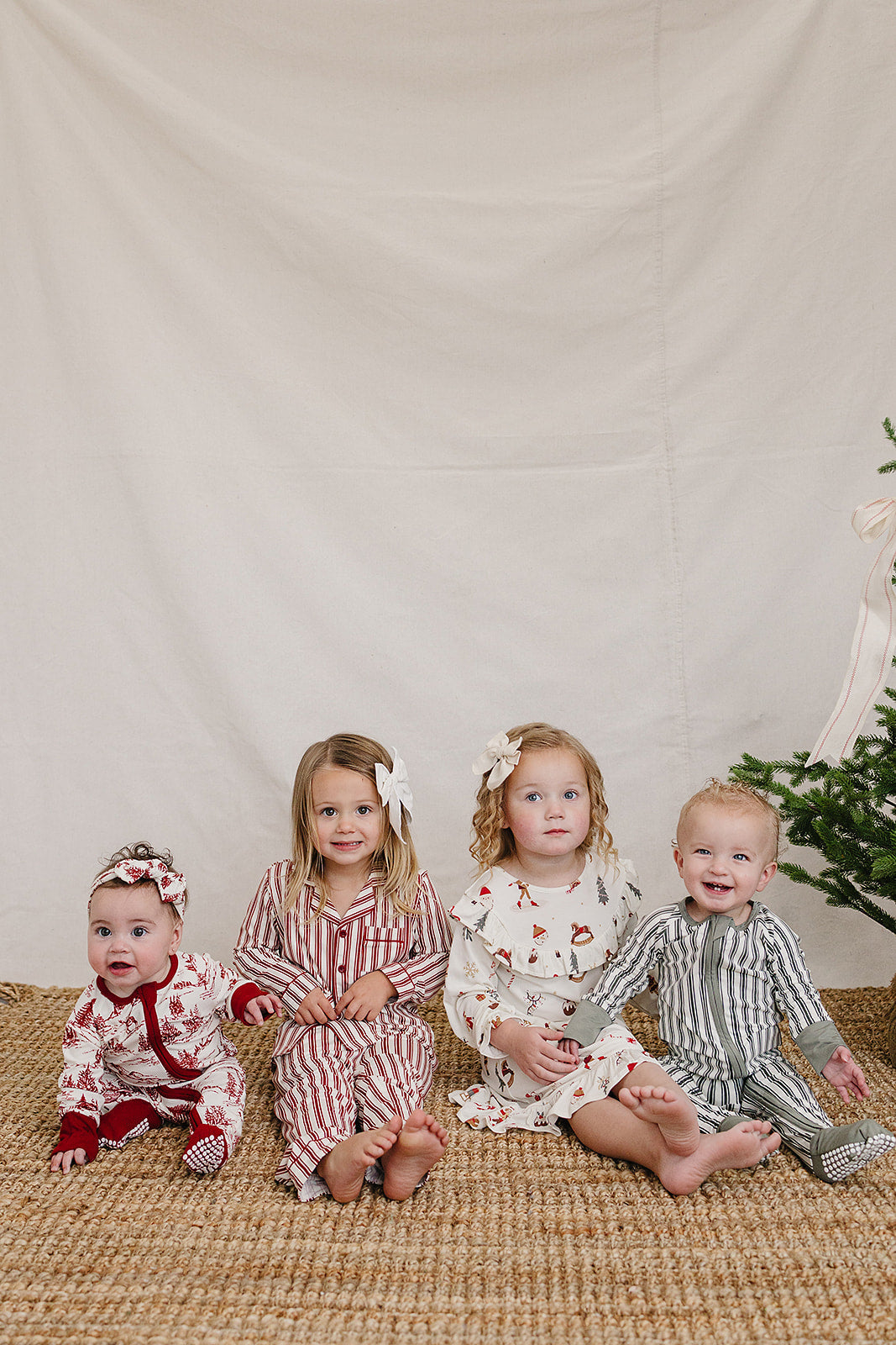 Holiday Toile Ribbed Bamboo Zipper
