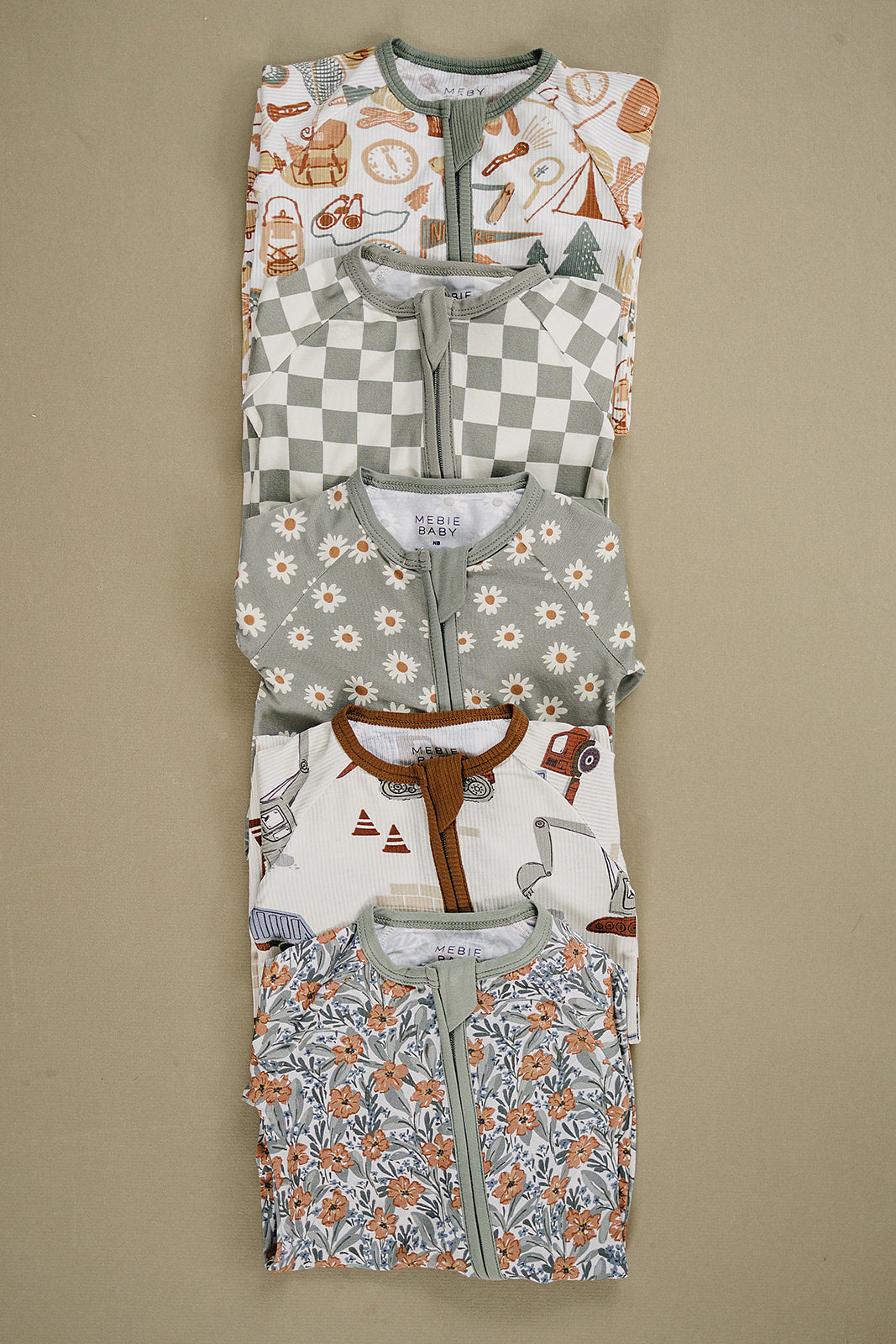 Light Green Daisy Bamboo Zipper