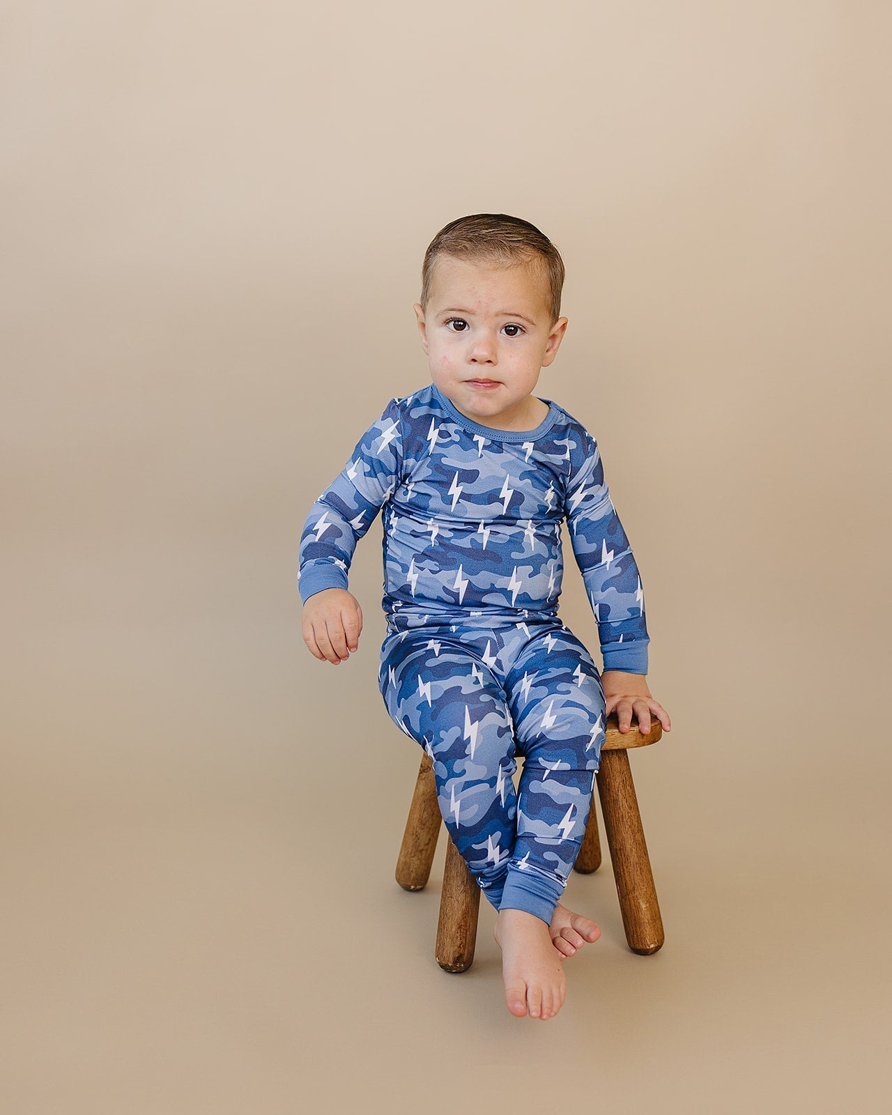 Bamboo Two Piece Set | Blue Camo Bolts