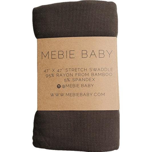 Brown Ribbed Bamboo Stretch Swaddle