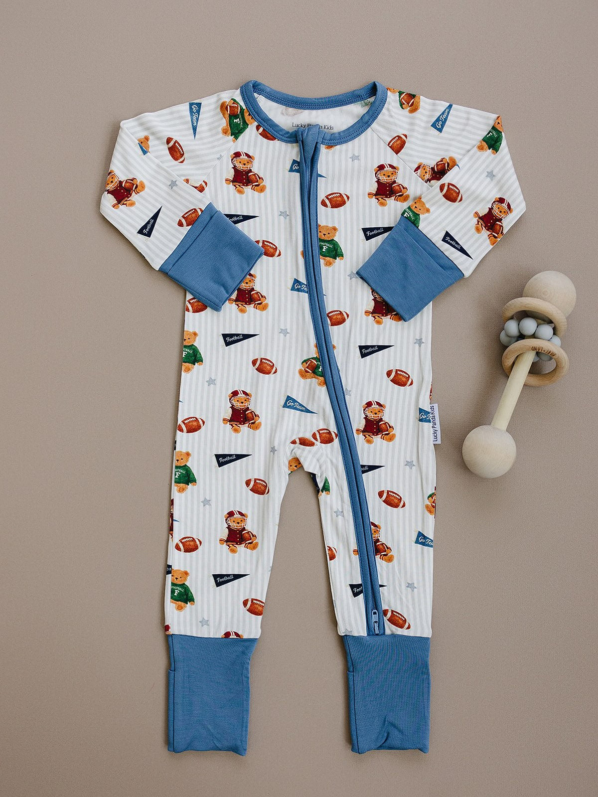 Bamboo Zip Romper | Touchdown Teddy