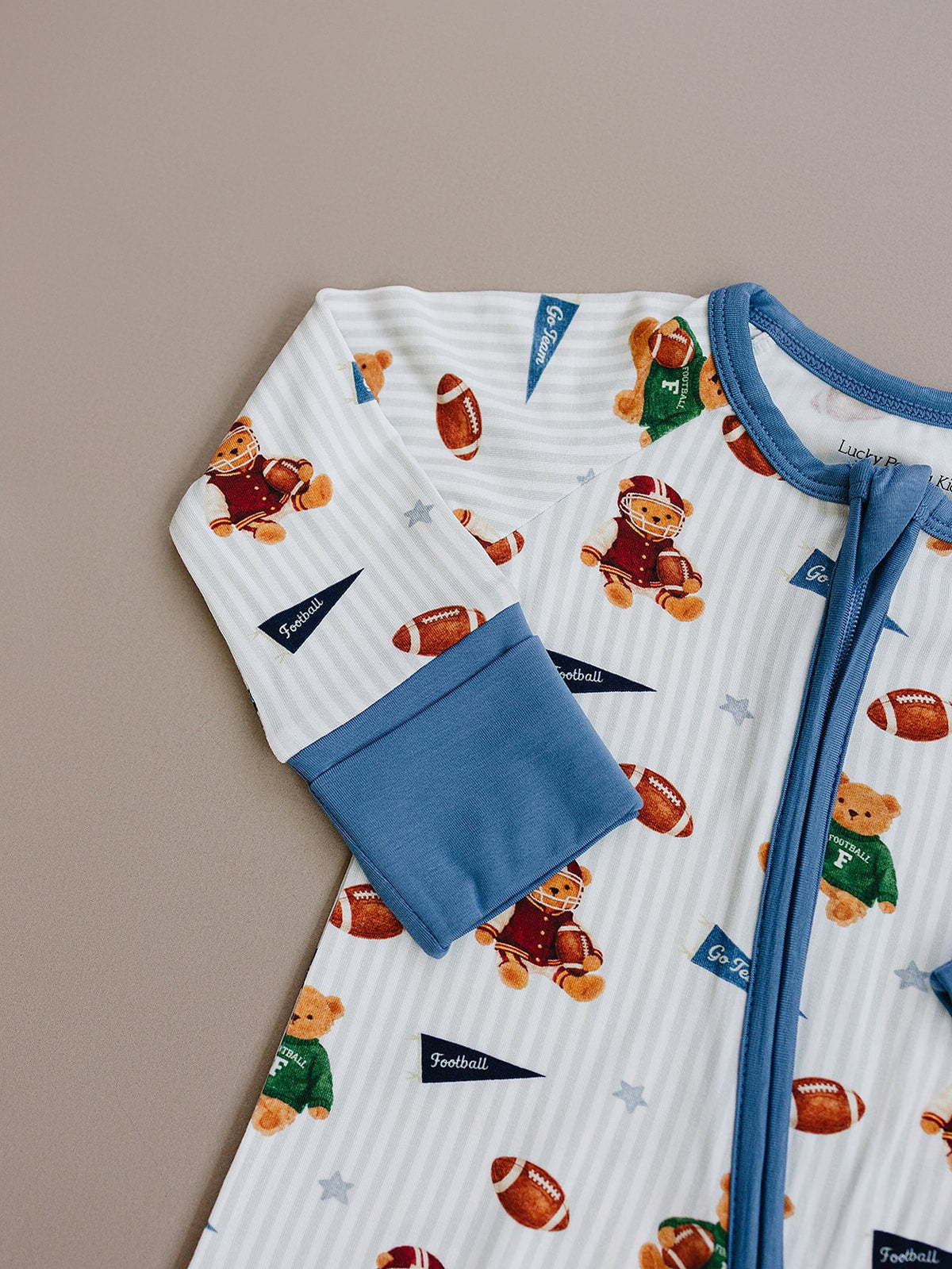 Bamboo Zip Romper | Touchdown Teddy