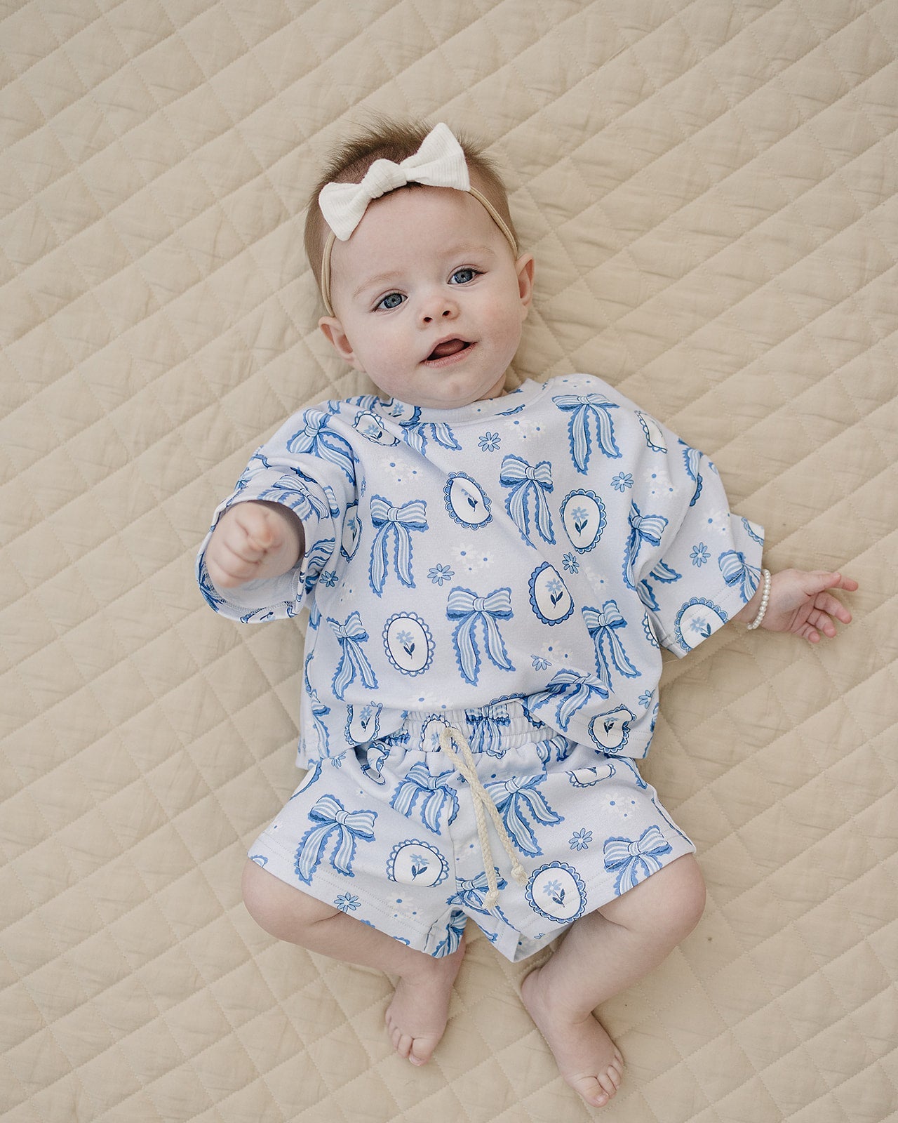 Shorts Set | Blue Bow