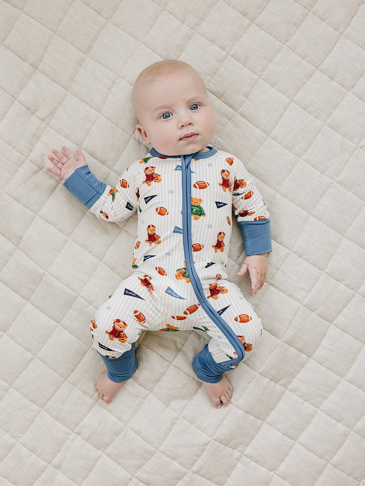 Bamboo Zip Romper | Touchdown Teddy