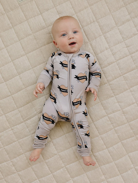 Bamboo Zip Romper | Mama's Boy