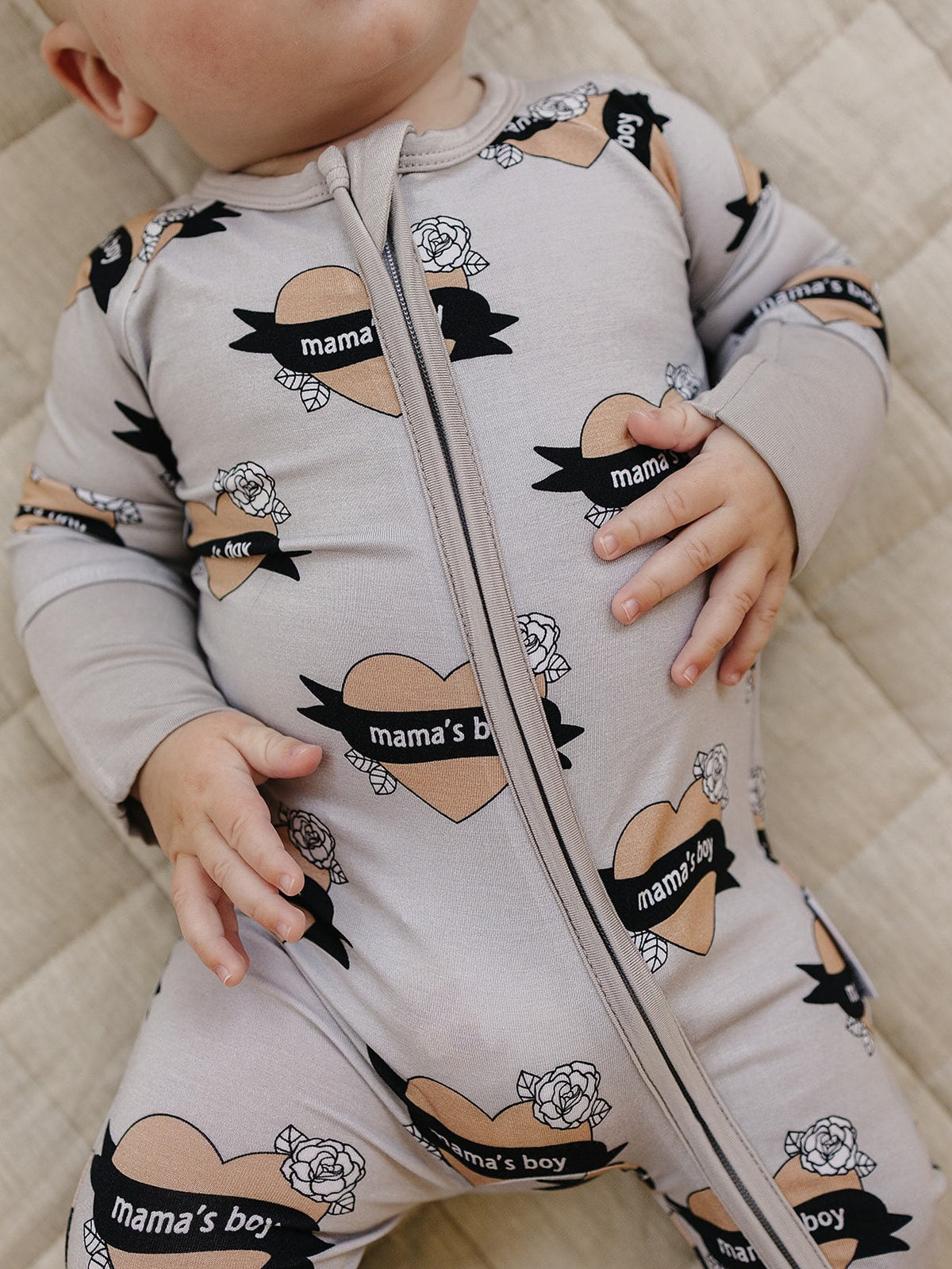 Bamboo Zip Romper | Mama's Boy
