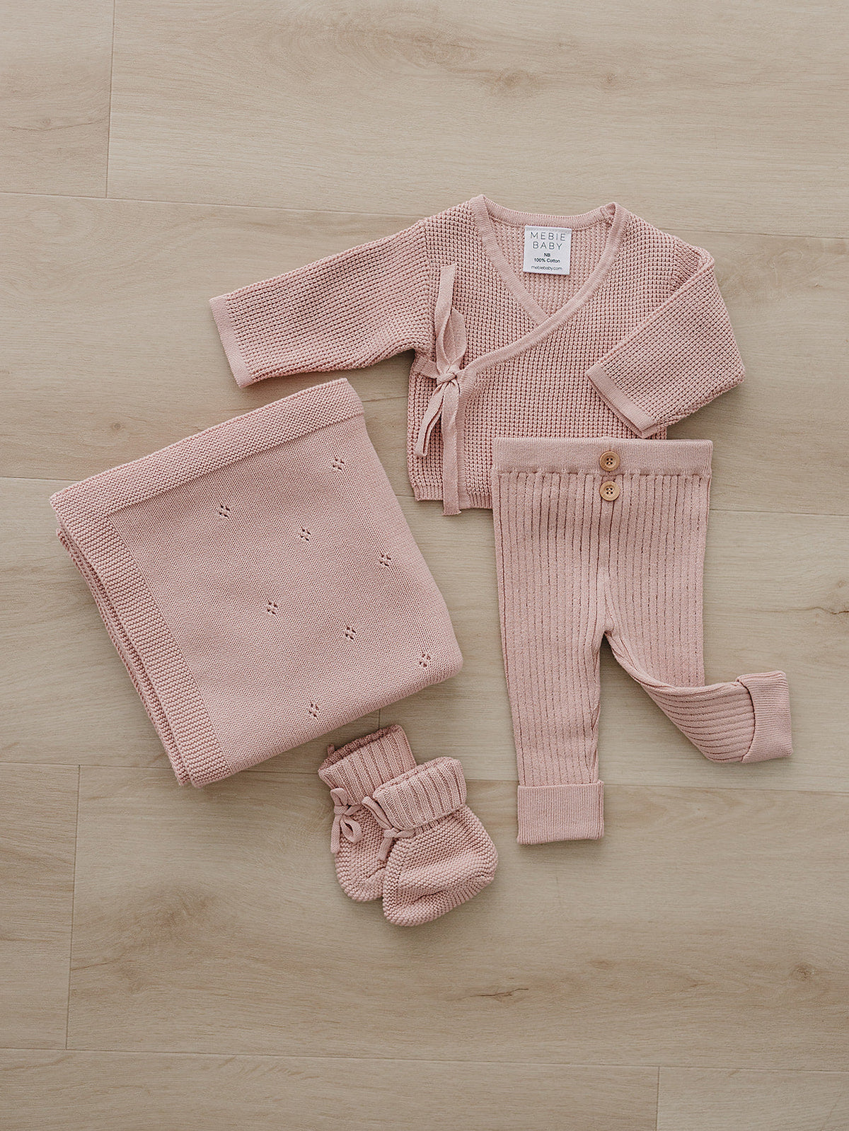 Blush Pink Knit Wrap Set