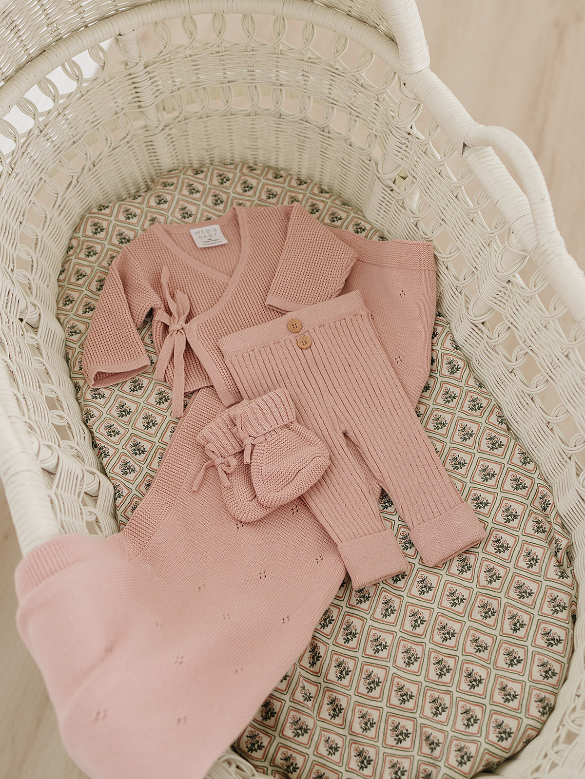 Blush Pink Knit Booties