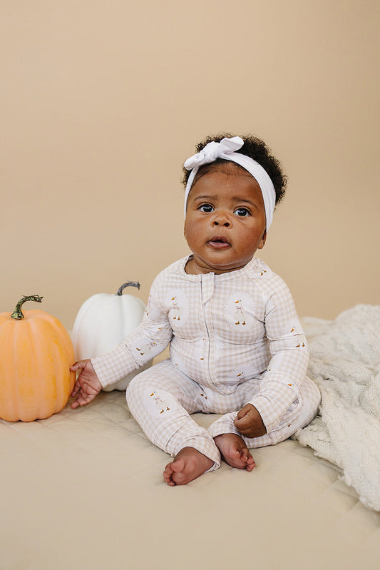 Bamboo Zip Romper | Gingham & Goose