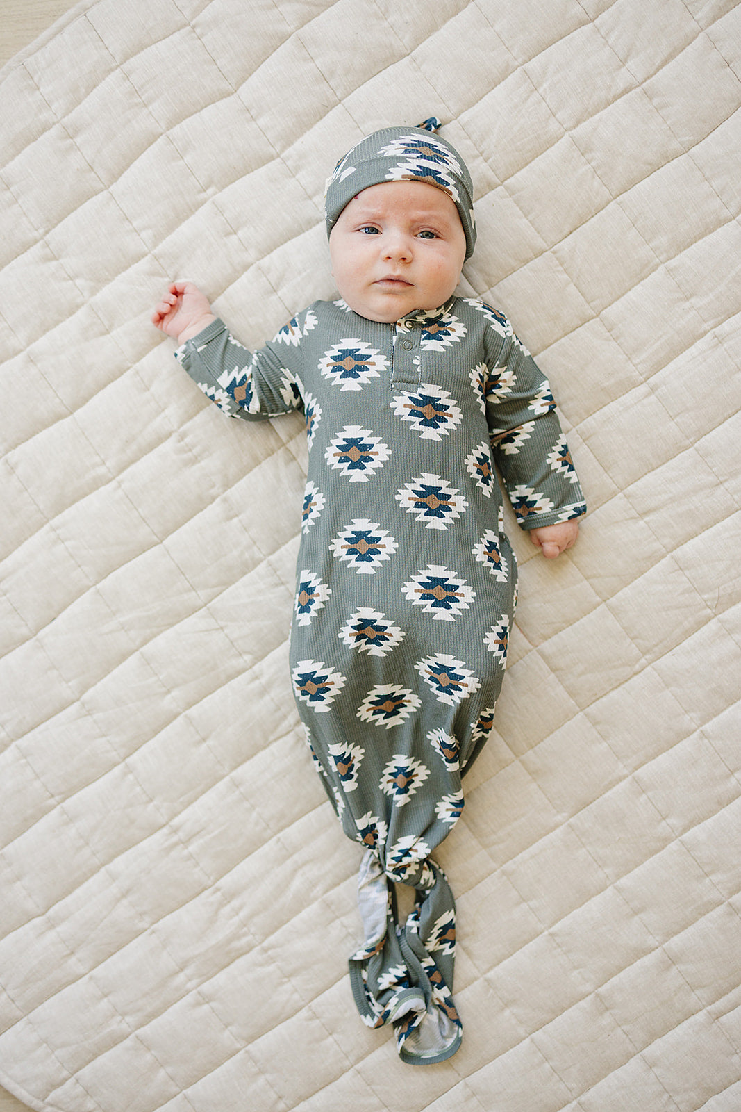 Southwest Aztec Ribbed Bamboo Knot Gown