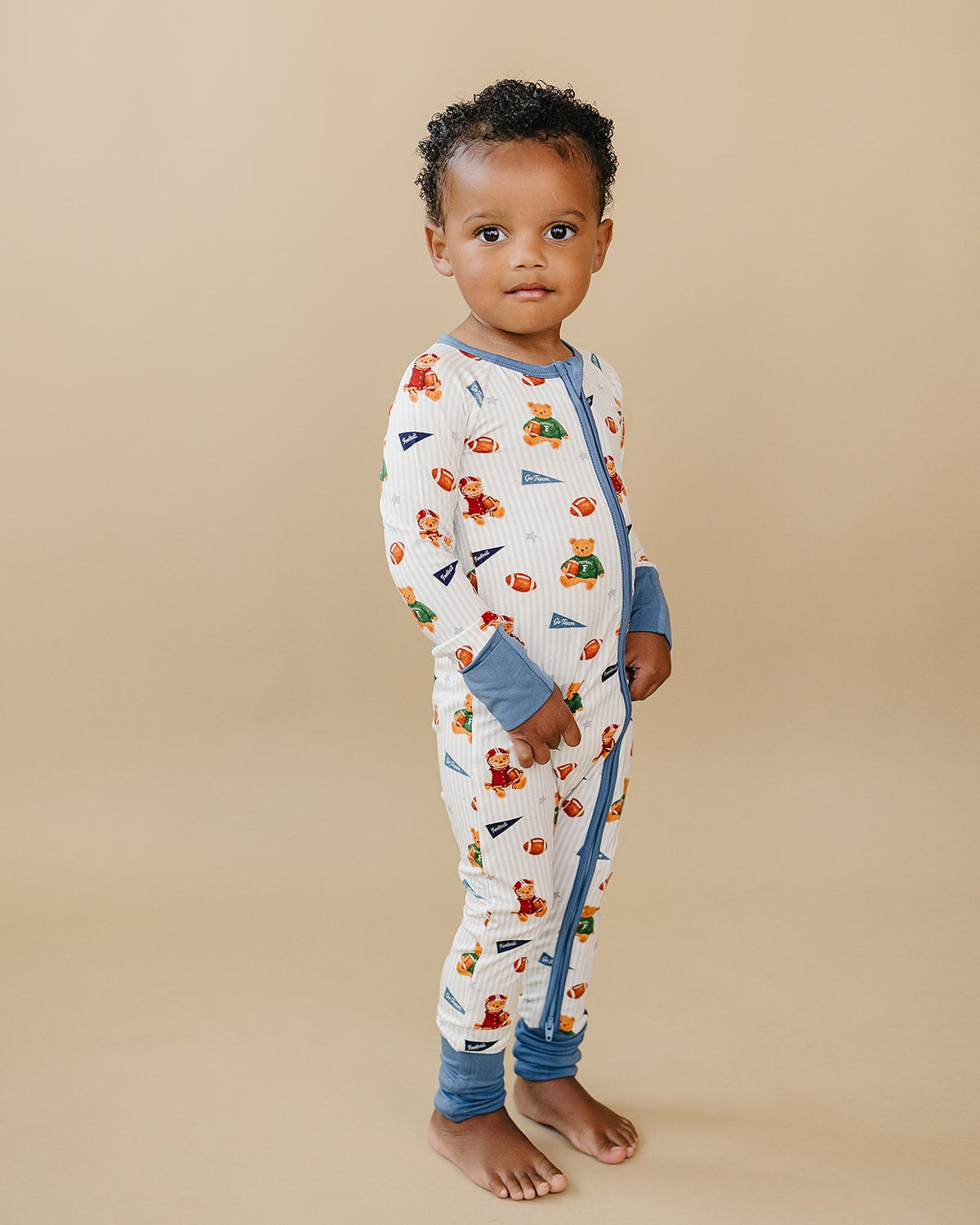 Bamboo Zip Romper | Touchdown Teddy